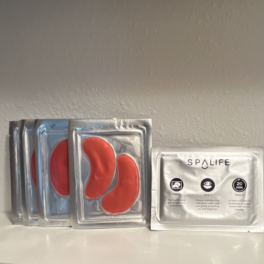 SPALIFE Under Eye Gel Patches - Red Under-Eye Mask Pads, Under-Eye Patches